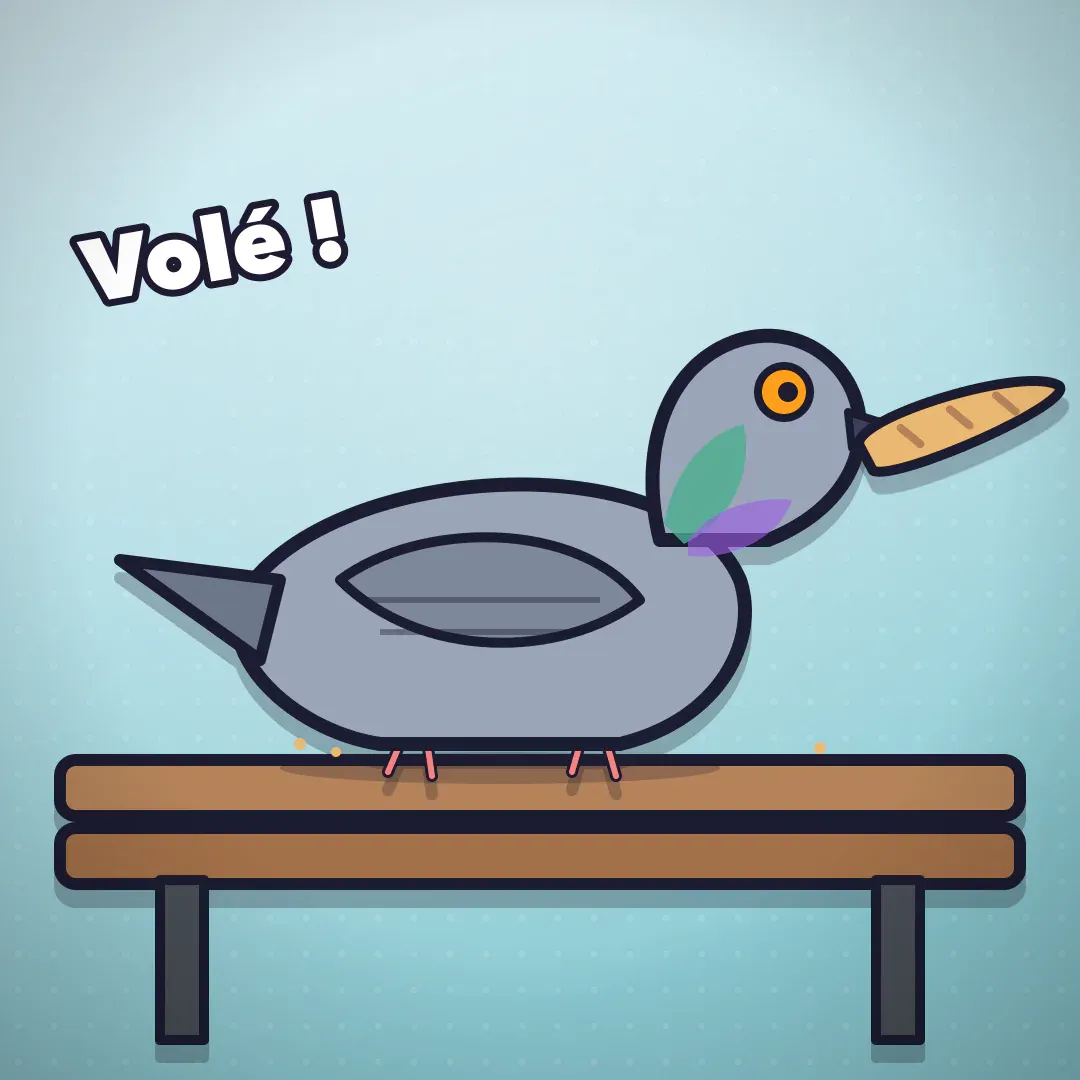Le pigeon de la cour